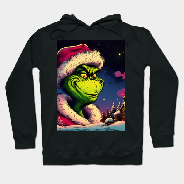 Whimsical Holidays: Grinch-Inspired Artwork and Festive Delights Hoodie by insaneLEDP